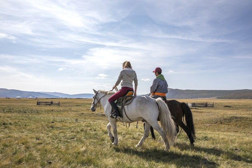 Paseo a caballo en el Valle de Orkhon