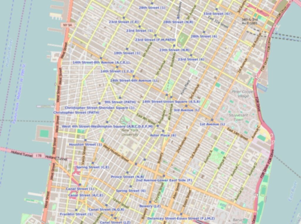 Bajo Manhattan mapa