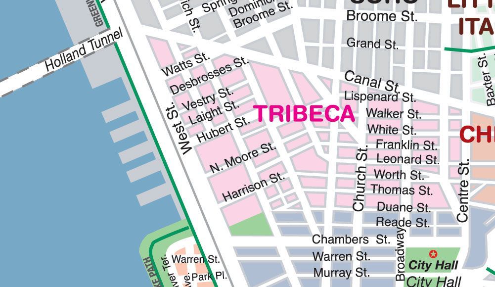 Tirbeca Nueva York, Mapa