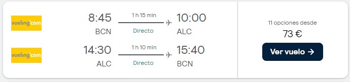 36,50 euros/trayecto Madrid, Barcelona, Sevilla, Bilbao Benidorm Agosto