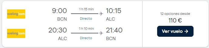 Chollo benidorm agosto Barcelona