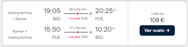 Chollo Fuerteventura-Bilbao Octubre 2023
